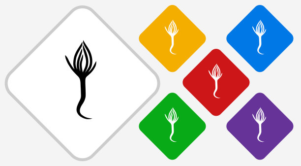 松树种子颜色钻石矢量图标图片下载