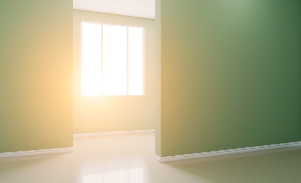 日落。空白的房间。3 d渲染。图片下载