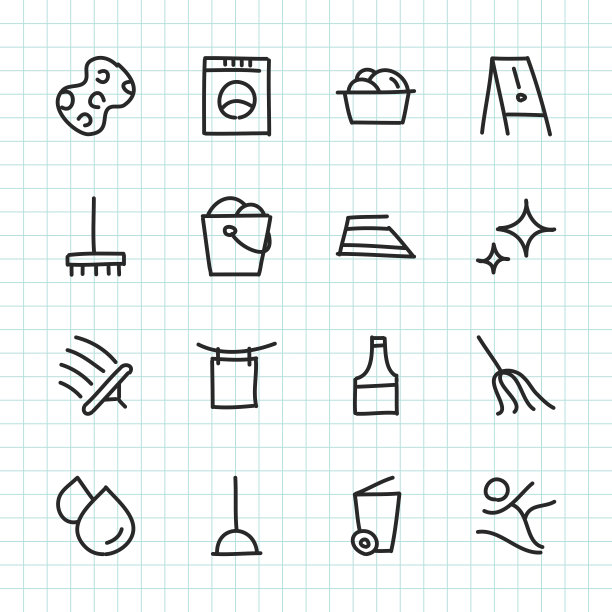 清洁图标-手绘系列图片下载