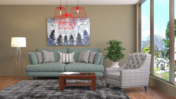 室内客厅。三维演示图片下载