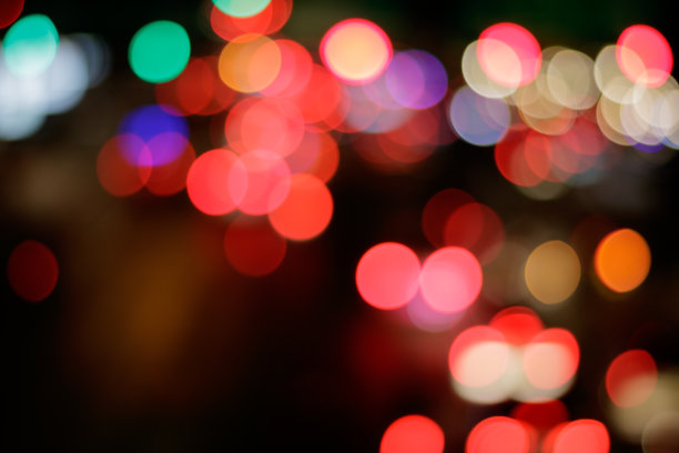 夜城街灯散景背景图片下载