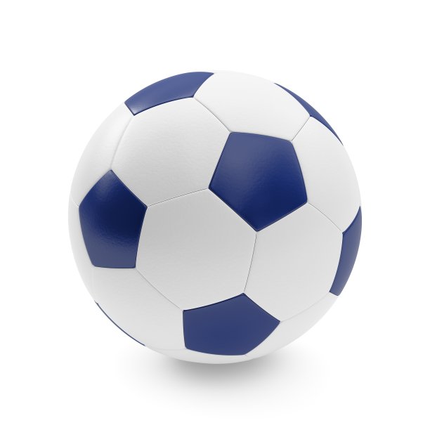 3D渲染孤立的足球与白色背景素材图片