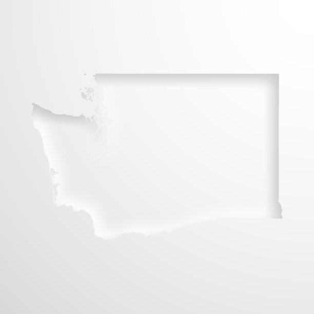 华盛顿地图与压花纸效果空白背景图片下载