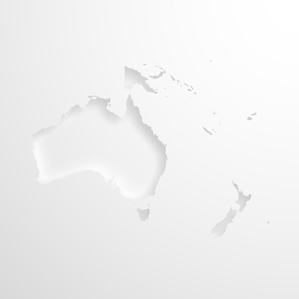 大洋洲地图与压花纸效果空白背景图片下载