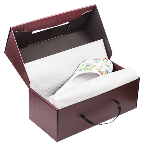 盒子与鞋子隔离在白色图片下载