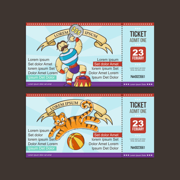 马戏团的票通过。涂鸦漫画。图片下载