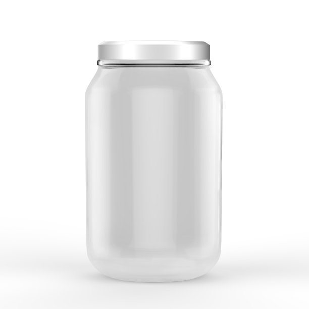玻璃罐在孤立的白色背景图片下载