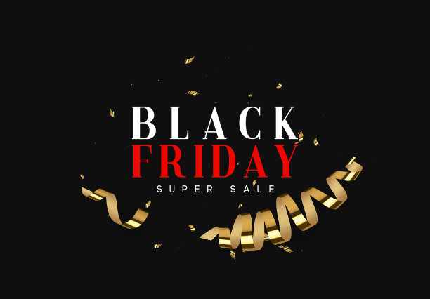 黑色星期五超级大减价。金色五彩纸屑和蛇纹石的设计图片下载