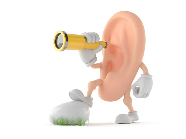 用望远镜看耳朵的人物图片下载