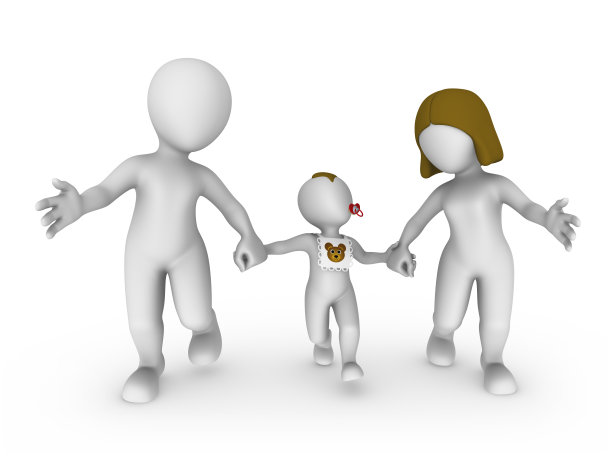 3d白人，幸福家庭图片下载