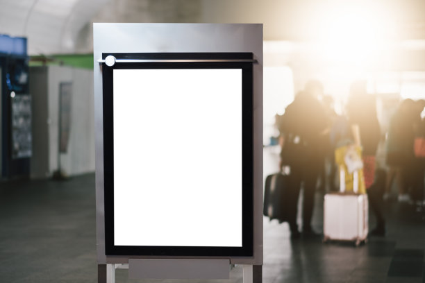 机场的空白广告牌图片下载