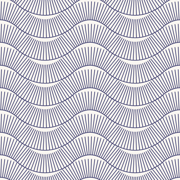 矢量从细线中抽象出无缝波浪图案。水平蓝色波浪，花边装饰艺术装饰在白色的背景。墙纸、包装纸、纺织品印花。民间的，民族的，部落的窗饰素材图片