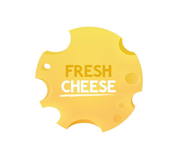 矢量标签与乳酪圆形形式图片下载