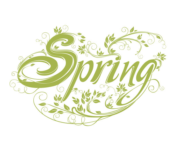 春天。美丽的向量标签。图片下载