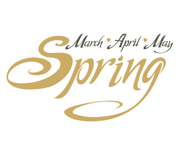 春天。三月、四月、五月。时尚的平面矢量模板的设计。图片下载