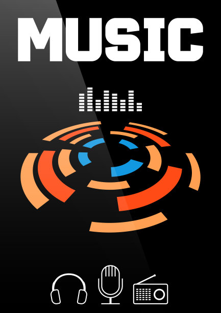 音乐横幅或小册子封面设计图片下载