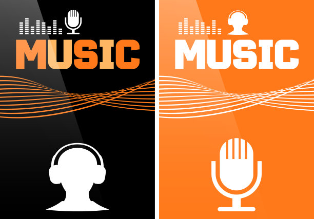 音乐横幅或小册子封面设计图片下载