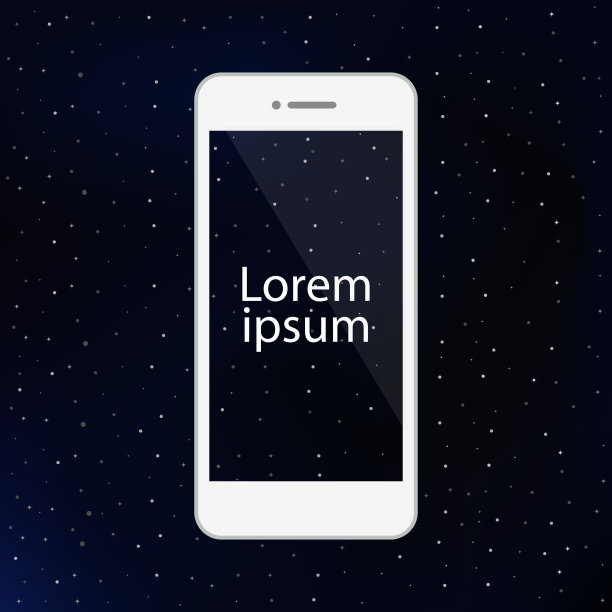 空间背景上的智能手机。插入文本图片下载