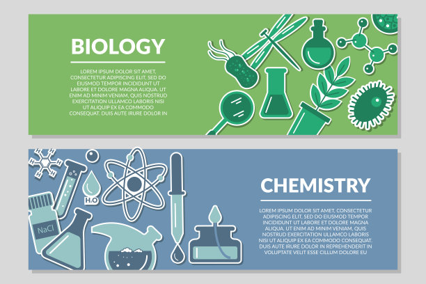 横幅上写着生物和化学主题图片下载