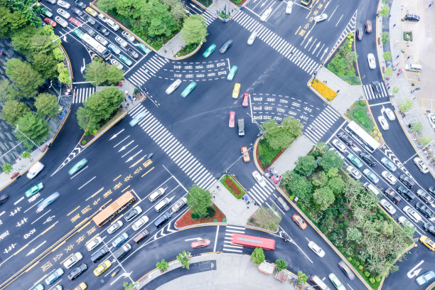 中国广州城市十字路口素材图片