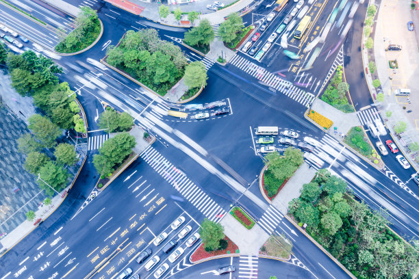 中国广州城市十字路口素材图片