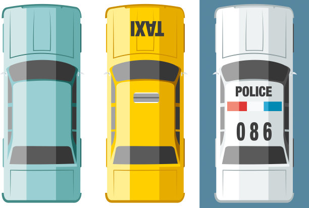俯视图汽车(矢量)图片下载