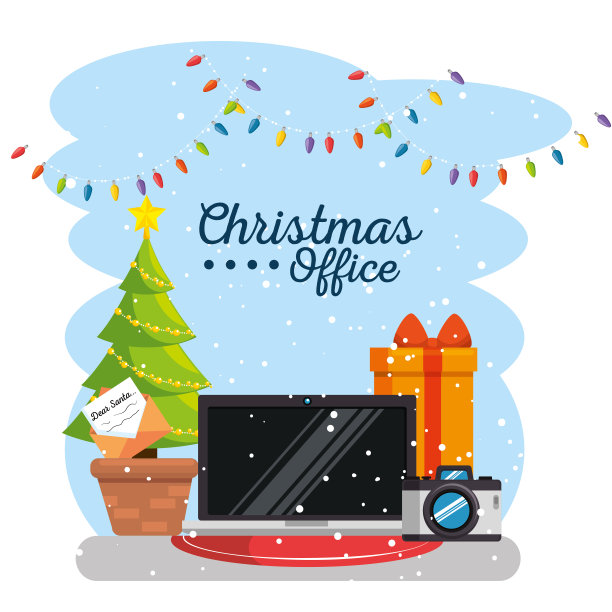 圣诞快乐装饰办公室图片下载