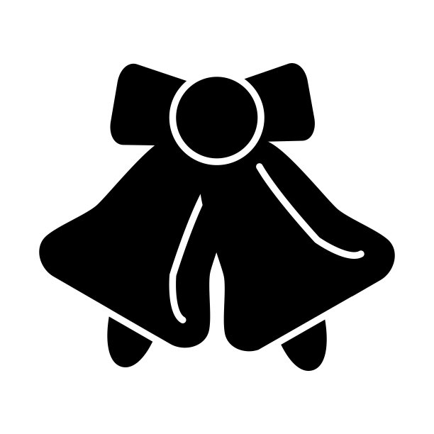 学校钟矢量图标。黑白插图的学校钟。实心线性钟形图标。图片下载