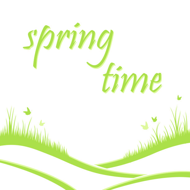 蝴蝶在春草上飞舞。自然背景。春天。夏天。向量。每股收益10。图片下载