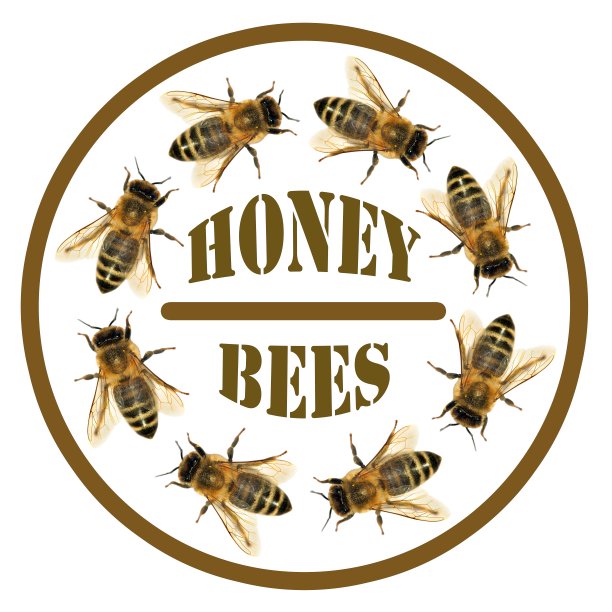 一群蜜蜂或一群蜜蜂在圆圈内加文字图片下载