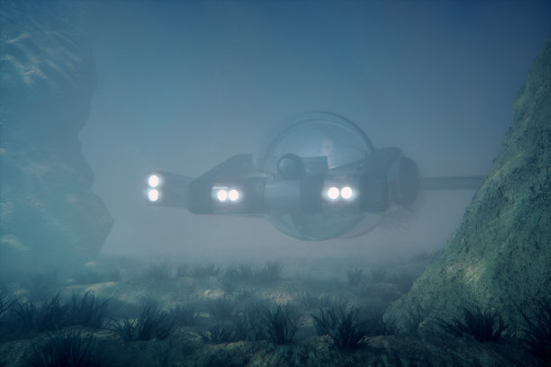 潜艇在水下滑翔图片下载