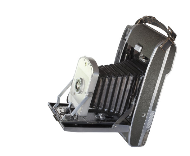 旧的即时胶片相机孤立在白色上图片下载