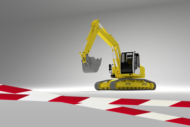 挖掘机隔离白色图片下载