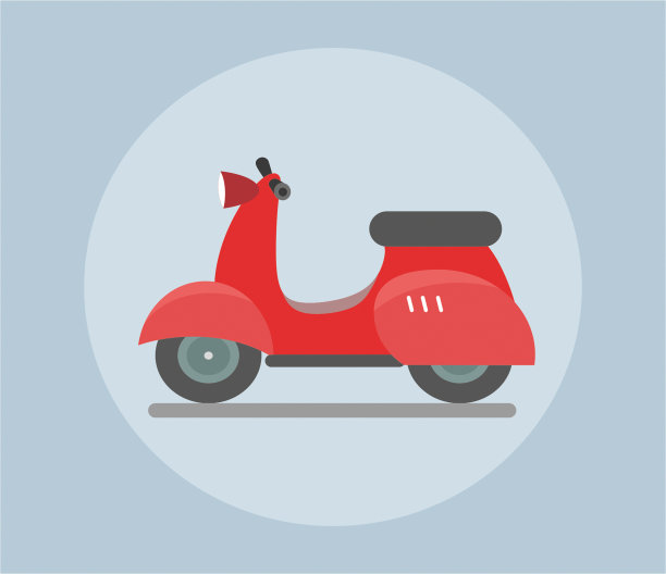 卡通摩托车插图图片下载