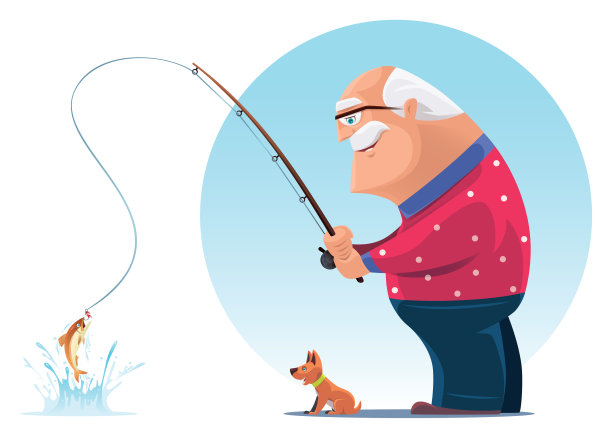 老人捕鱼图片下载