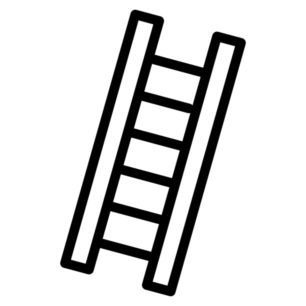 梯子简单的矢量图标。黑白梯形插图。线性轮廓图标。图片下载