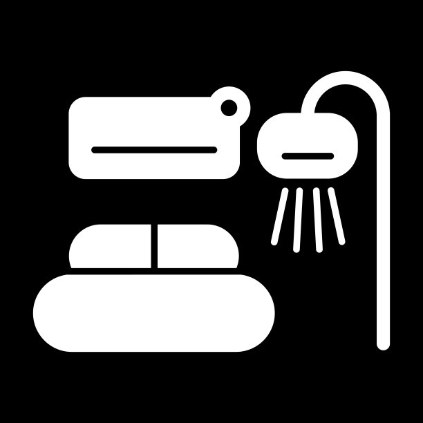 房间内部简单的矢量图标。房间家具的黑白插图。固体线性home图标。图片下载