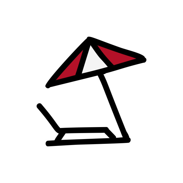 日光浴浴床与伞图片下载