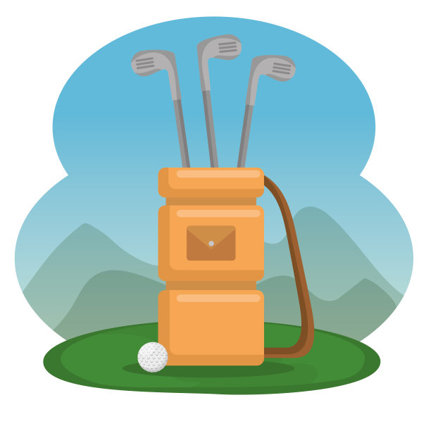 高尔夫球包和球杆图标图片下载