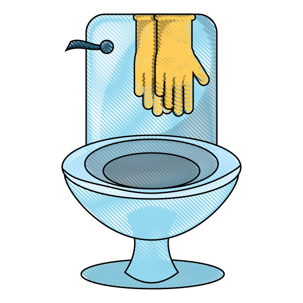 清洁手套和厕所图标图片下载