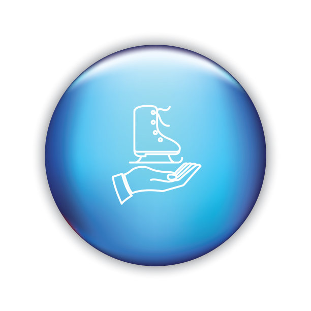 细线手和圣诞图标在闪亮的按钮图片下载