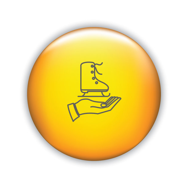 细线手和圣诞图标在闪亮的按钮图片下载