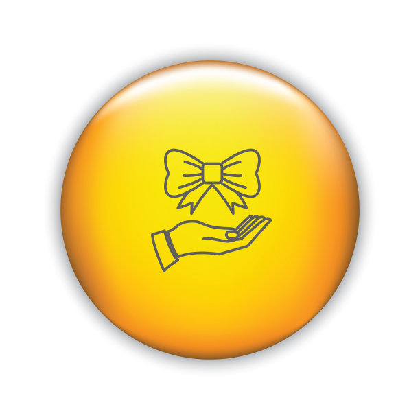 细线手和圣诞图标在闪亮的按钮图片下载