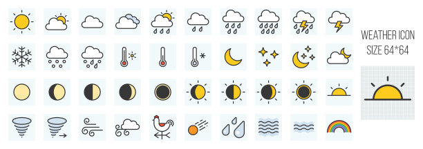 天气预报填充线图标设置图片下载