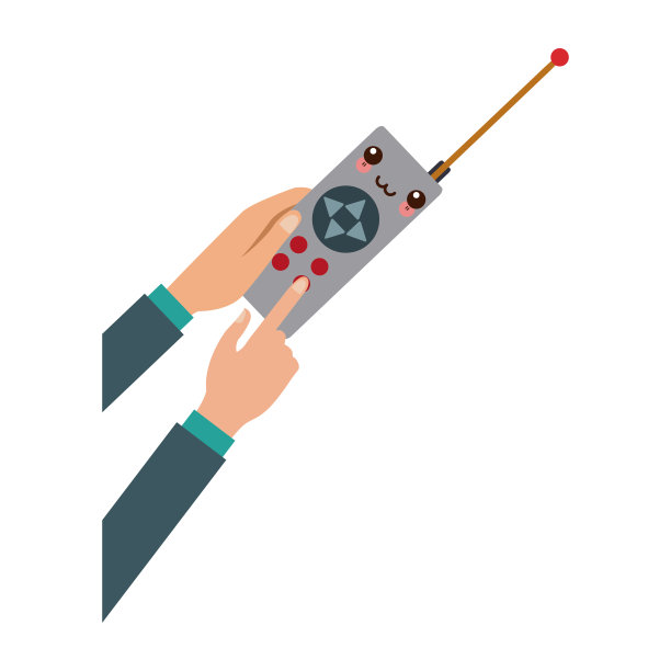 手持无人机控制手柄与天线图片下载