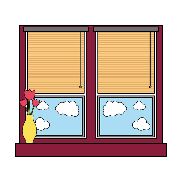 彩色玻璃窗，百叶窗和内瓶鲜花图片下载