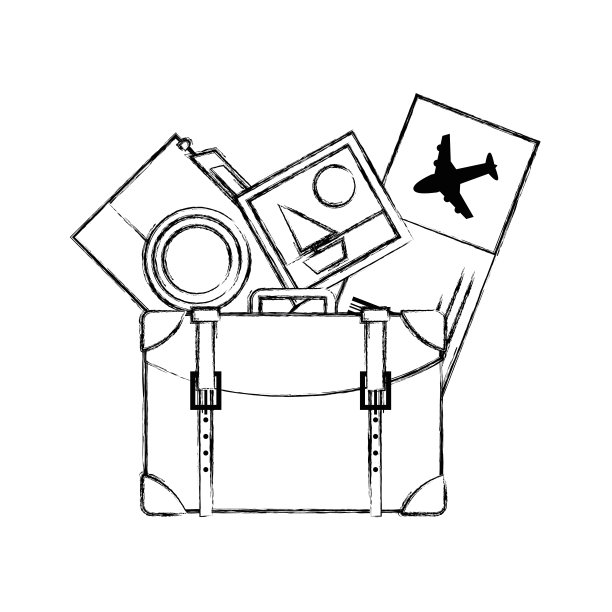 图背包与相机和图片的旅行游客图片下载