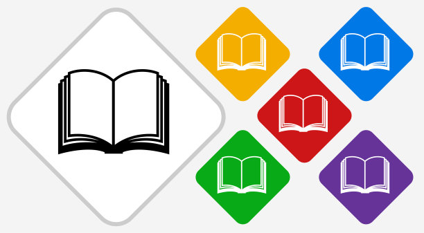 书籍颜色钻石矢量图标图片下载
