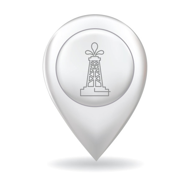 细线图标上的地图指针针-燃料工业图片下载