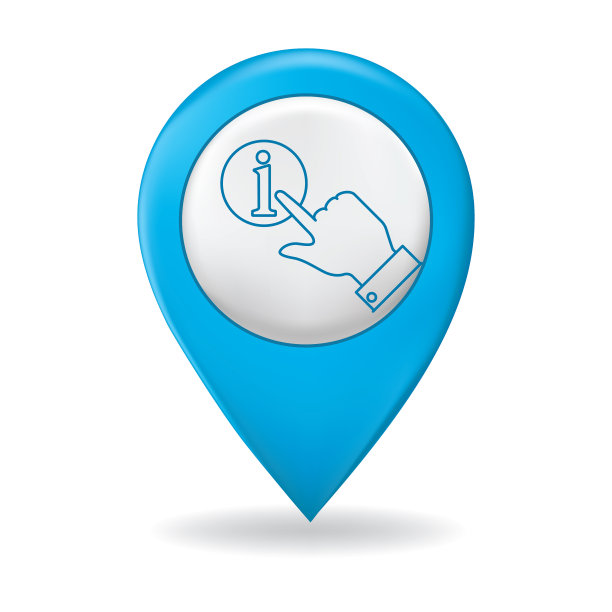 在地图指针针上的细线图标-客户服务图片下载